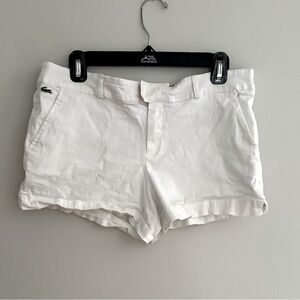 Lacoste Women's High Waist White Shorts size M